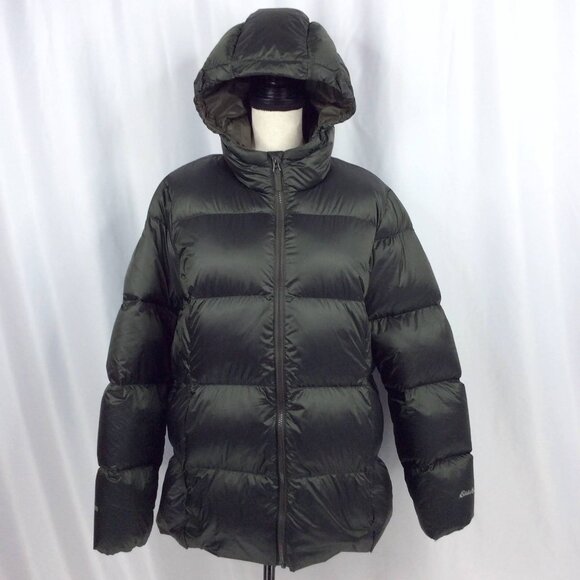 NWOT Eddie Bauer EB550 Down Puffer Jacket Womens Size 2XL Green Hooded Parka - Picture 1 of 9